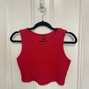 Red, Cropped Sweater-Tank from SHEIN